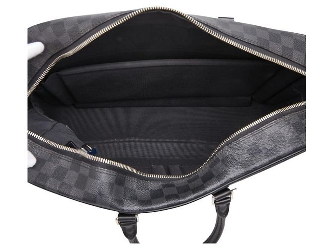 Borsa Business Louis Vuitton Damier Graphite Voyage GM Marrone Nero - vista 10
