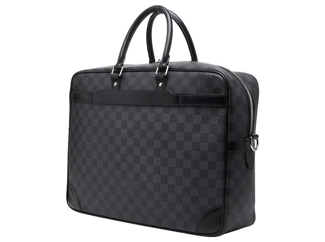 Borsa Business Louis Vuitton Damier Graphite Voyage GM Marrone Nero - vista 2