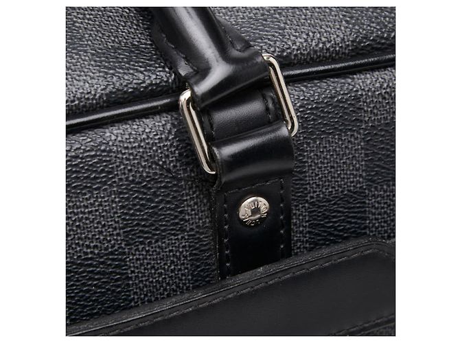 Borsa Business Louis Vuitton Damier Graphite Voyage GM Marrone Nero - vista 4