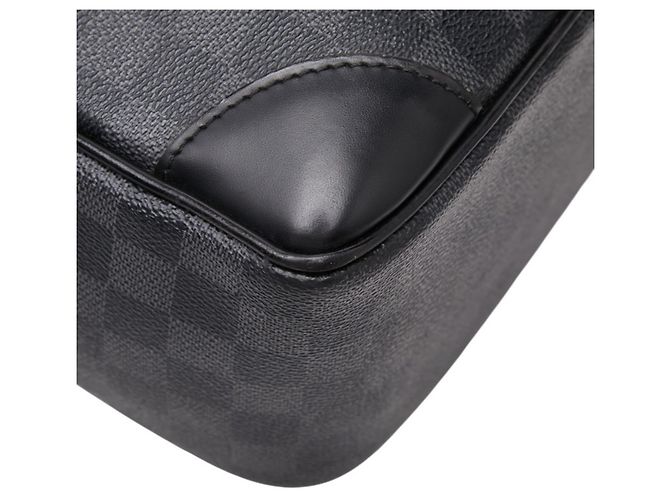 Borsa Business Louis Vuitton Damier Graphite Voyage GM Marrone Nero - vista 7