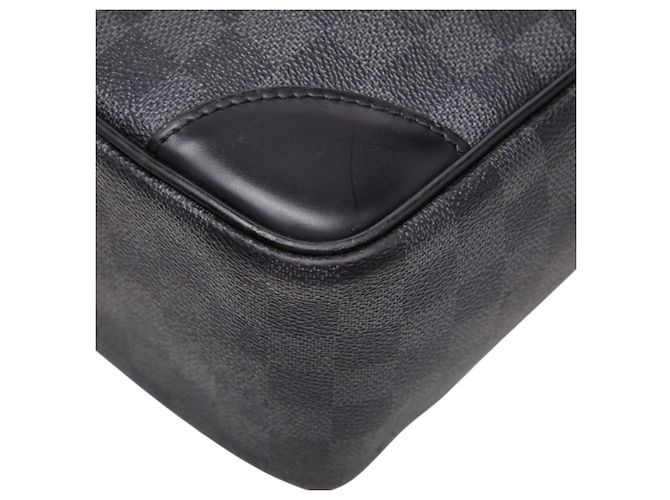 Borsa Business Louis Vuitton Damier Graphite Voyage GM Marrone Nero - vista 8
