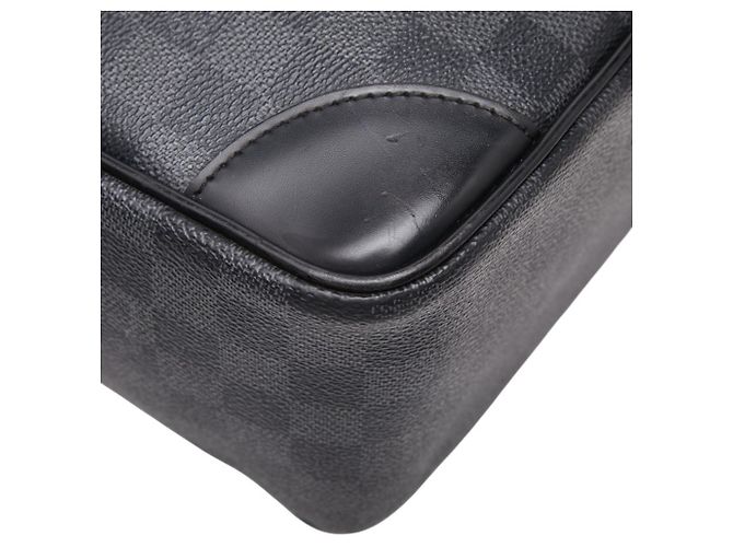 Borsa Business Louis Vuitton Damier Graphite Voyage GM Marrone Nero - vista 9