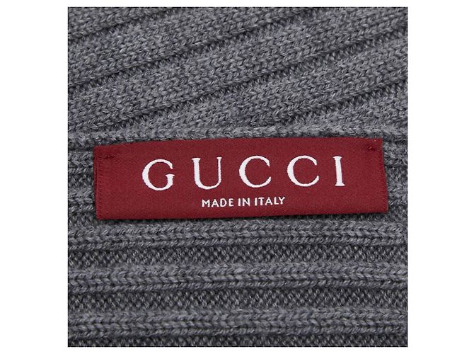 Sciarpa in maglia a coste con logo Gucci Marrone - vista 3