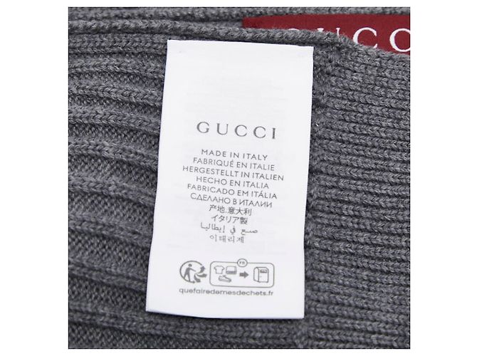 Sciarpa in maglia a coste con logo Gucci Marrone - vista 4