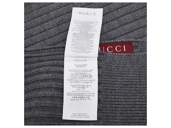 Sciarpa in maglia a coste con logo Gucci Marrone - vista 5