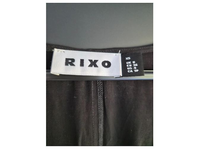 Autre Marque Rixo Mya Langes Schwarzes Kleid mit Federn - Ansicht 2