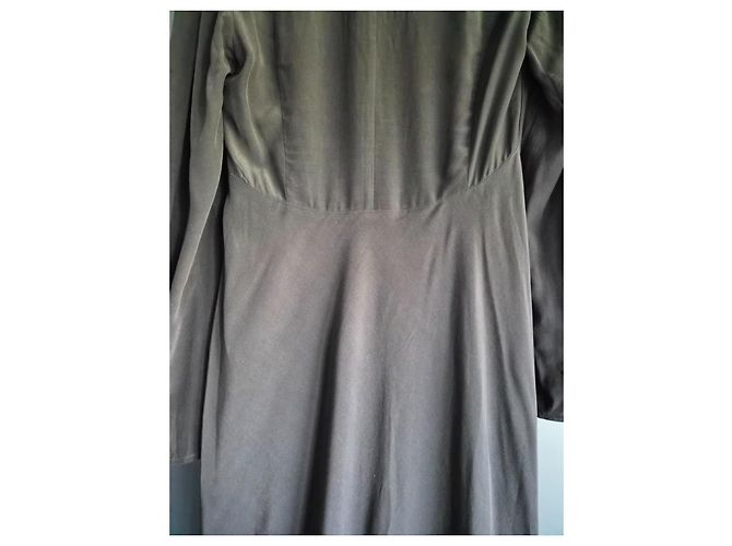 Autre Marque Rixo Mya Langes Schwarzes Kleid mit Federn - Ansicht 8