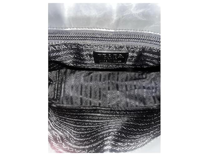 Jacquard Borsa a spalla Prada in pelle Nero Grigio - vista 14