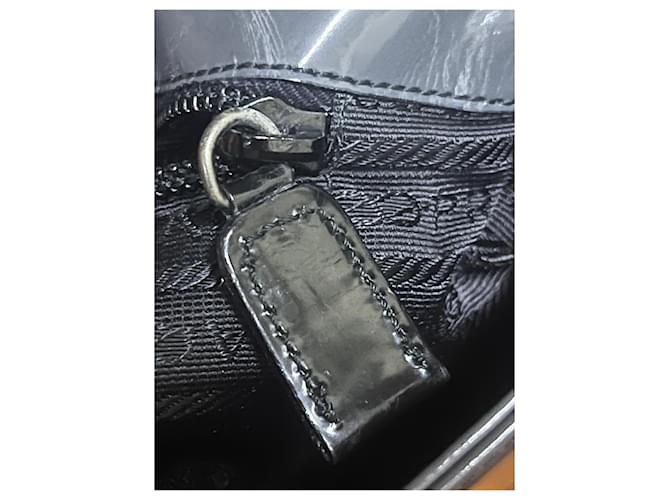 Jacquard Borsa a spalla Prada in pelle Nero Grigio - vista 8
