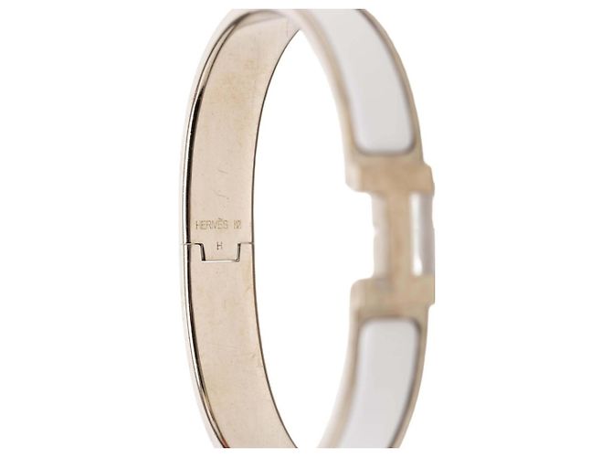 Hermès Hermes Click HH T5 XL Enamel Bracelet Silvery White - view 4