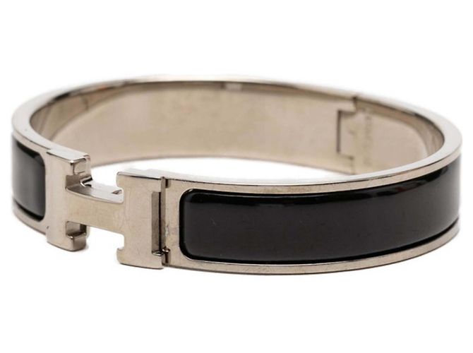 Hermès Hermes Click H PM Emailarmband Schwarz Silber - Ansicht 2