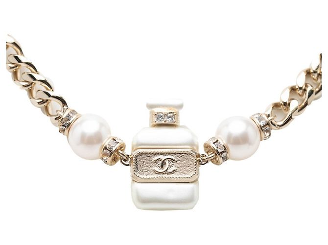 Collana con pendente a catena con flacone di profumo Chanel Coco Mark No. 5 Argento Bianco - vista 2