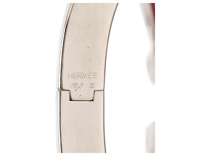 Hermès Hermes Click H PM Emailarmband Silber Rot - Ansicht 4
