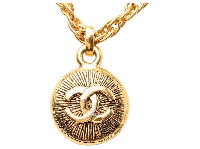 Collana a catena Chanel Vintage Coco Mark D'oro - vista 2