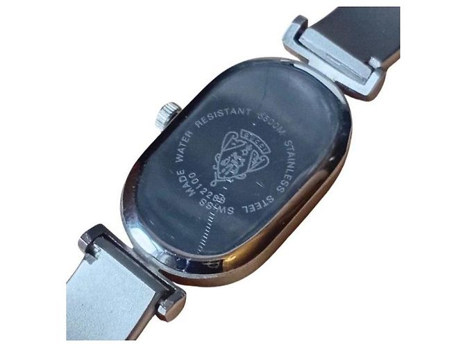 Reloj Gucci ovalado de acero inoxidable Plata Blanco - vista 5