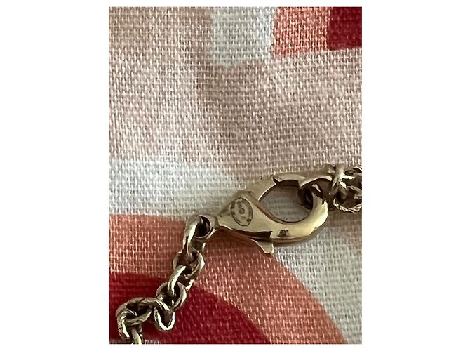 Collar Chanel CC con doble colgante dorado y verde Verde oliva Gold hardware - vista 10