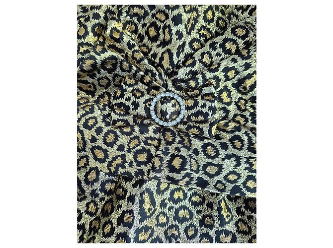 Alessandra Rich Goldenes Leopard-Print Midikleid Leopardenprint - Ansicht 2