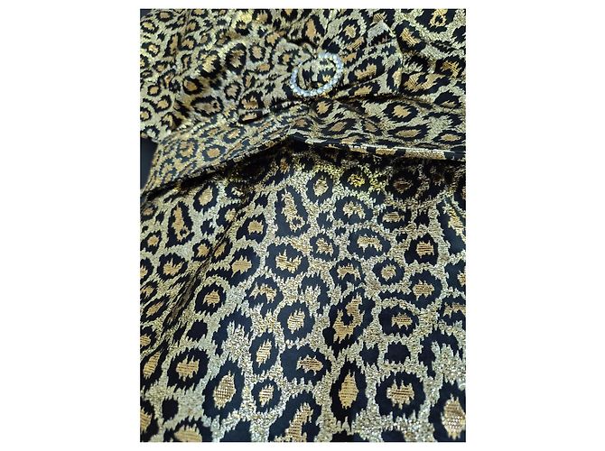 Alessandra Rich Goldenes Leopard-Print Midikleid Leopardenprint - Ansicht 5