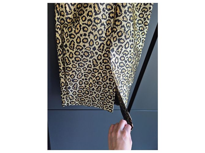 Alessandra Rich Goldenes Leopard-Print Midikleid Leopardenprint - Ansicht 6