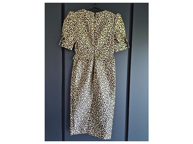 Alessandra Rich Goldenes Leopard-Print Midikleid Leopardenprint - Ansicht 7