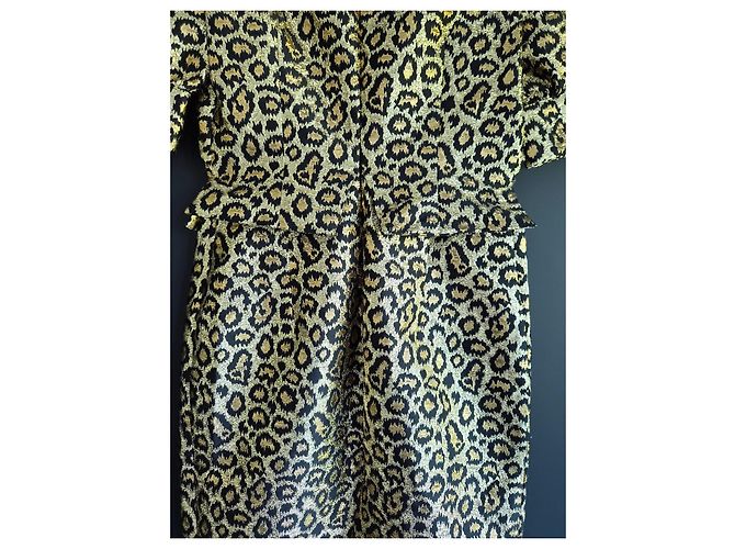 Alessandra Rich Goldenes Leopard-Print Midikleid Leopardenprint - Ansicht 8