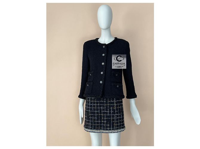 Chanel Klassische Schwarze Tweed-Jacke 36 FR - Ansicht 3