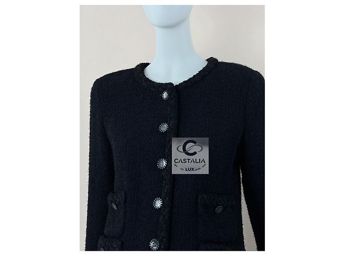 Chanel Klassische Schwarze Tweed-Jacke 36 FR - Ansicht 5