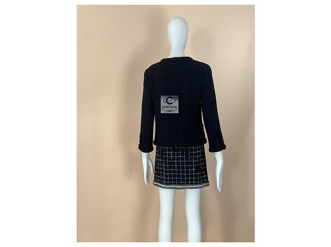 Chanel Klassische Schwarze Tweed-Jacke 36 FR - Ansicht 6