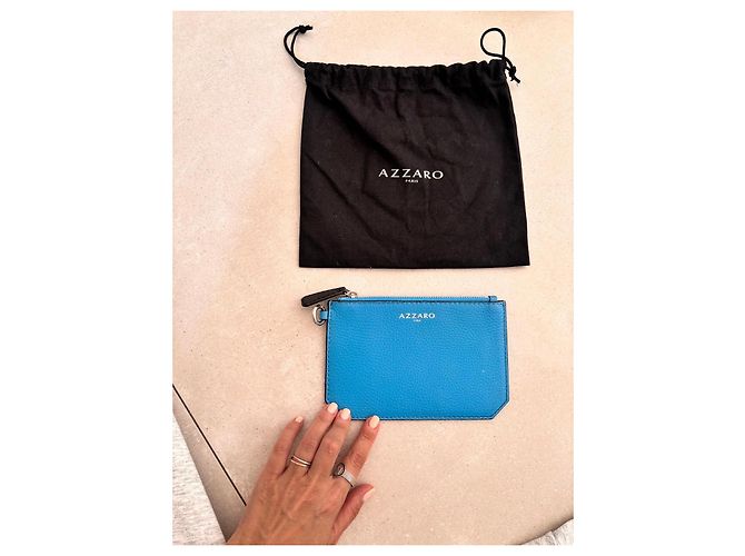 Pochette Azzaro in pelle blu - vista 2