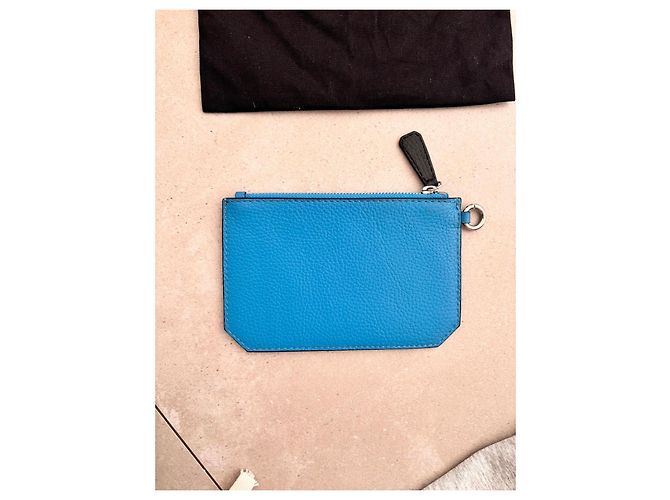 Pochette Azzaro in pelle blu - vista 3