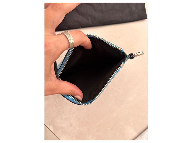 Pochette Azzaro in pelle blu - vista 4