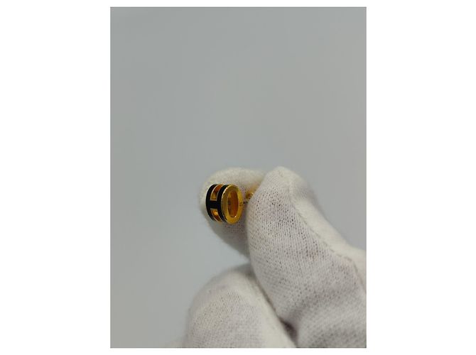 Hermès Orecchini Pop H Oro Giallo e Smalto Nero D'oro - vista 7