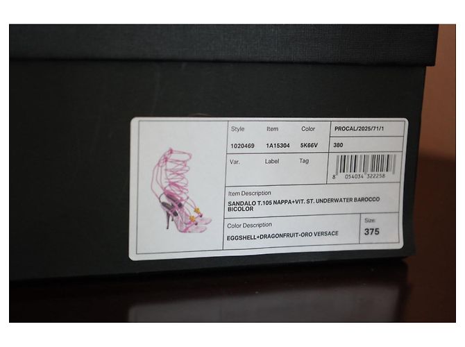 Versace Medusa 'La Medusa' high heel sandals in pink and white - view 6