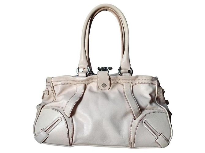Triomphe Céline Celine Luggage Borsa a mano in pelle crema Beige - vista 12