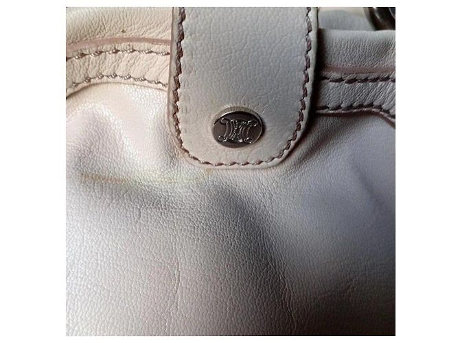 Triomphe Céline Celine Luggage Borsa a mano in pelle crema Beige - vista 16