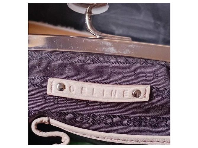 Triomphe Céline Celine Luggage Borsa a mano in pelle crema Beige - vista 3
