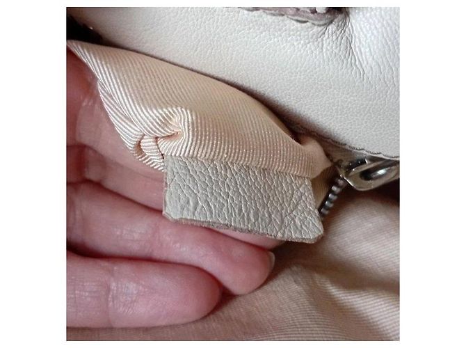 Triomphe Céline Celine Luggage Borsa a mano in pelle crema Beige - vista 6