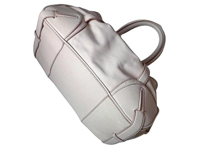Triomphe Céline Celine Luggage Borsa a mano in pelle crema Beige - vista 7