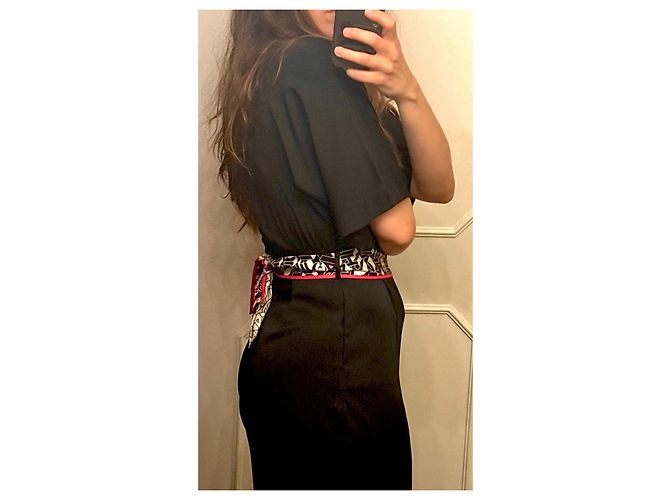 Chanel Slim Bandeau Foulard Monogramma Nero e Bianco Rosa - vista 16