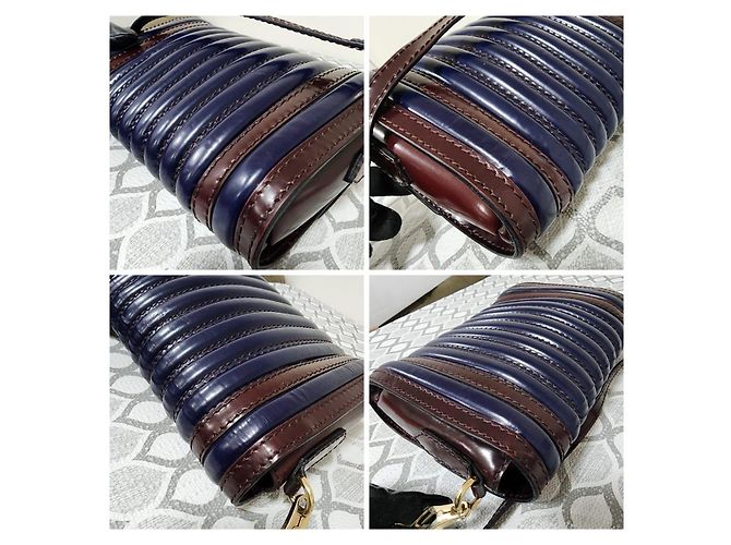 Burberry Prorsum Borsa a Tracolla Barrel Canteen Pelle Vernice - vista 11