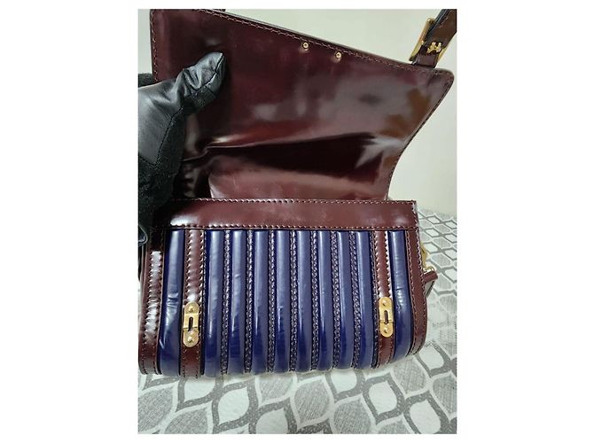 Burberry Prorsum Borsa a Tracolla Barrel Canteen Pelle Vernice - vista 13