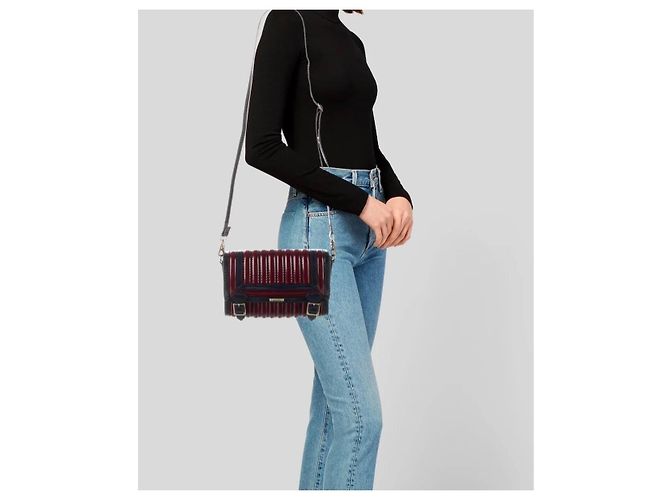 Burberry Prorsum Borsa a Tracolla Barrel Canteen Pelle Vernice - vista 16