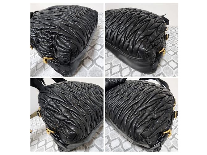 Miu Miu Borsa a tracolla Dome in pelle Matelassé - Nero - vista 10
