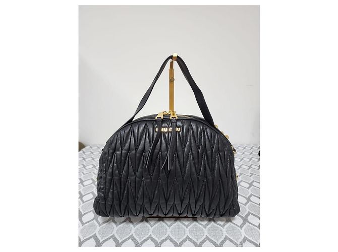 Miu Miu Borsa a tracolla Dome in pelle Matelassé - Nero - vista 11