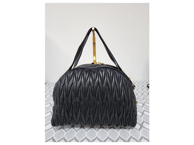 Miu Miu Borsa a tracolla Dome in pelle Matelassé - Nero - vista 3
