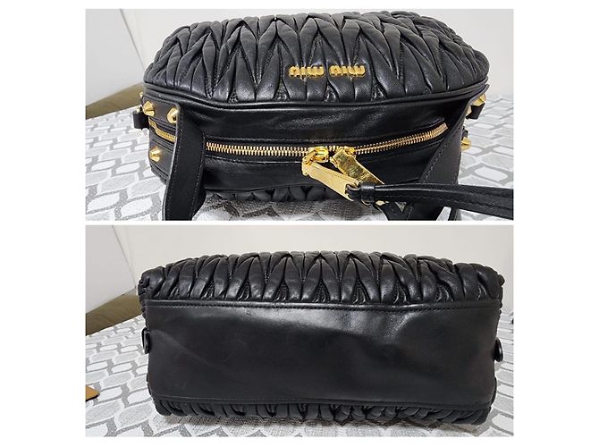 Miu Miu Borsa a tracolla Dome in pelle Matelassé - Nero - vista 5