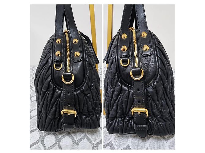 Miu Miu Borsa a tracolla Dome in pelle Matelassé - Nero - vista 6