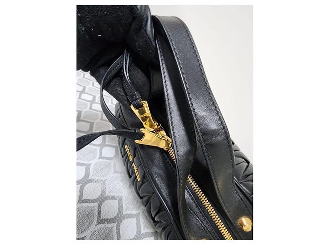 Miu Miu Borsa a tracolla Dome in pelle Matelassé - Nero - vista 7