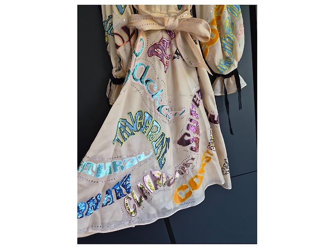 Zimmermann Vestido midi de seda Ladybeetle Sequin Multicolor Beige - vista 2