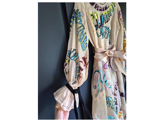 Zimmermann Vestido midi de seda Ladybeetle Sequin Multicolor Beige - vista 5